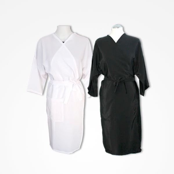 Bata Clienta Negra Seda T.U. Wrap Silk Black Mod. 20030 Polyester Tipo Seda Anti-Decoloracion