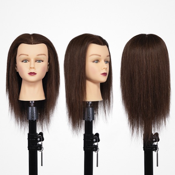 CABEZA DE MANIQUI WOMAN BROWN 30% ANIMAL + 70% HUMANO, 20-30CM (SOPORTE INCLUIDO)  (43469)