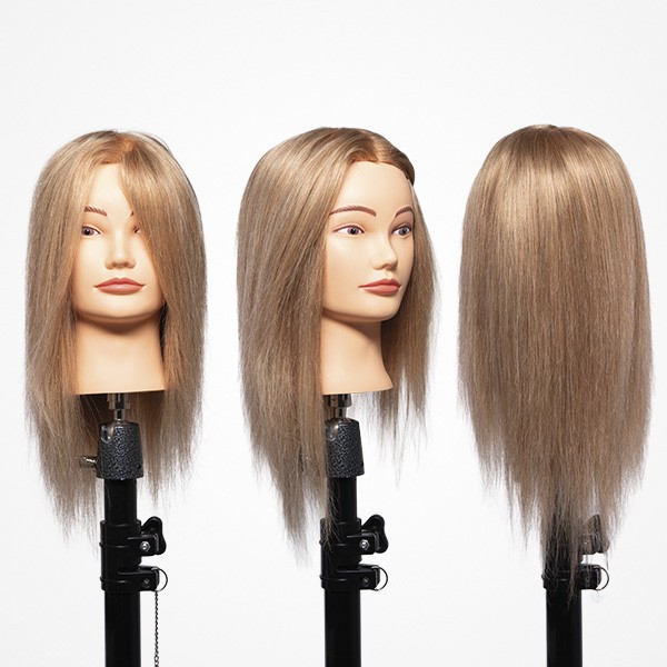 CABEZA MANIQUÍ RUBIO CLARO 35-40CM 100% CABELLO HUMANO GIRL LIGHT BLOND 40 BIFULL