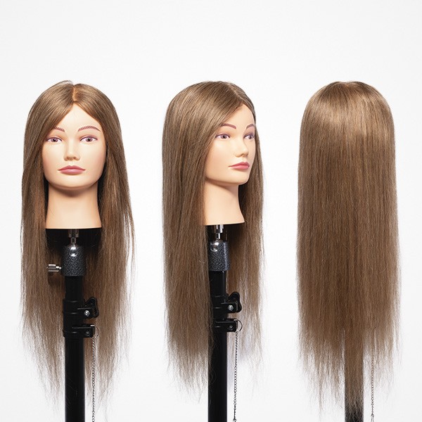CABEZA MANIQUI WOMAN BLOND CABELLO 100% HUMANO  55-60CM. (SOPORTE INCLUÃDO) BIFULL