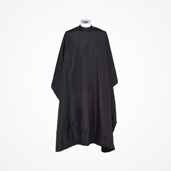 CAPA DE CORTE NEGRA RAVEN POLIESTER CUELLO SILICONA CIERRE CORCHETE BIFULL