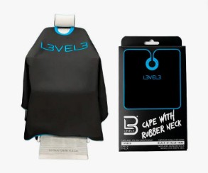 CAPA PROFESIONAL NEGRA DE CUELLO DE SILICONA AZUL Y CIERRE CON CORCHETE L3VEL 3