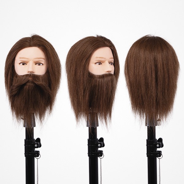Cabeza Maniquí Hombre con Barba Light Brown 18cm