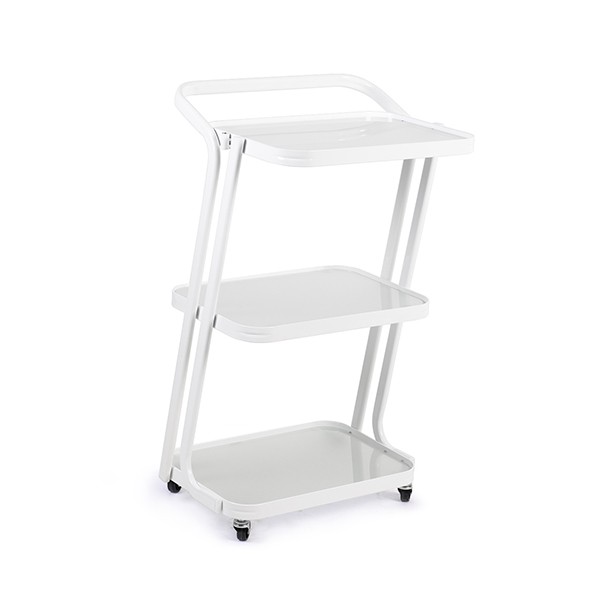Carrito Auxiliar 3 Estantes CLAVEL (estantes cristal)