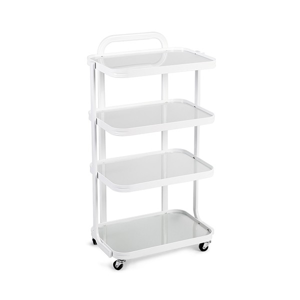 Carrito Auxiliar 4 Estantes LILA (estantes cristal)