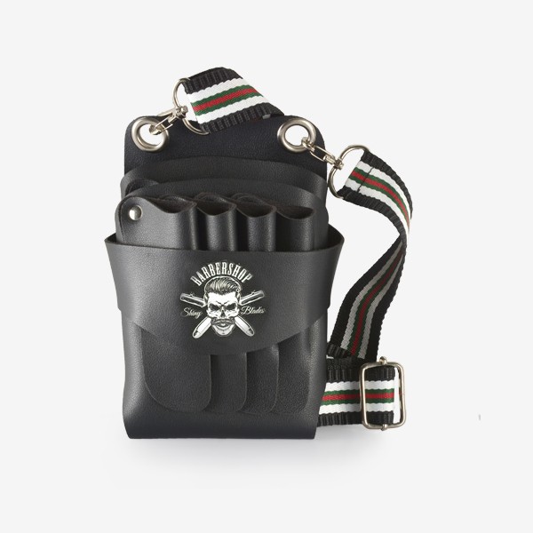 Cartuchera Negra Barbero Hipster Man Skull