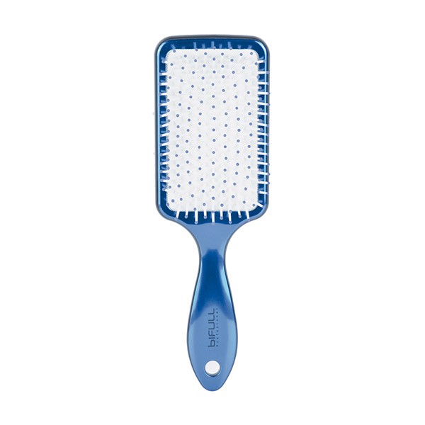 Cepillo Raqueta Metalizado 22cm Racket Chrome Azul Bifull