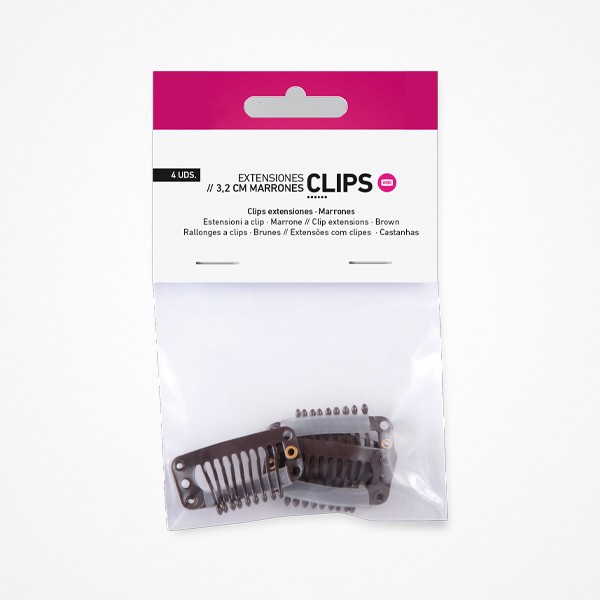 Clips Extensiones 3.2 Cm. Castaños 4uds Bifull