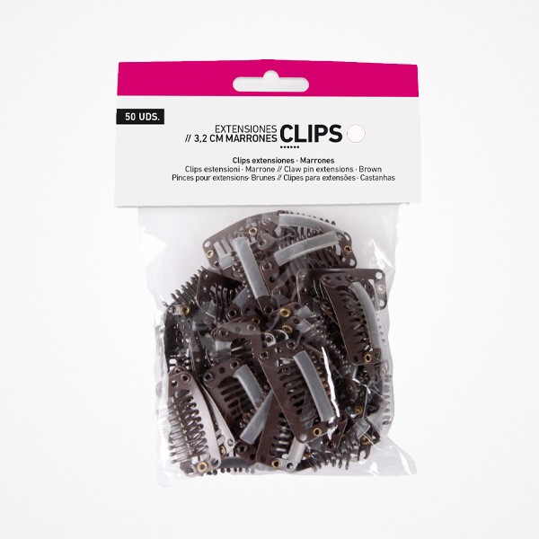 Clips Extensiones 3.2 Cm. Castaños 50unds Bifull
