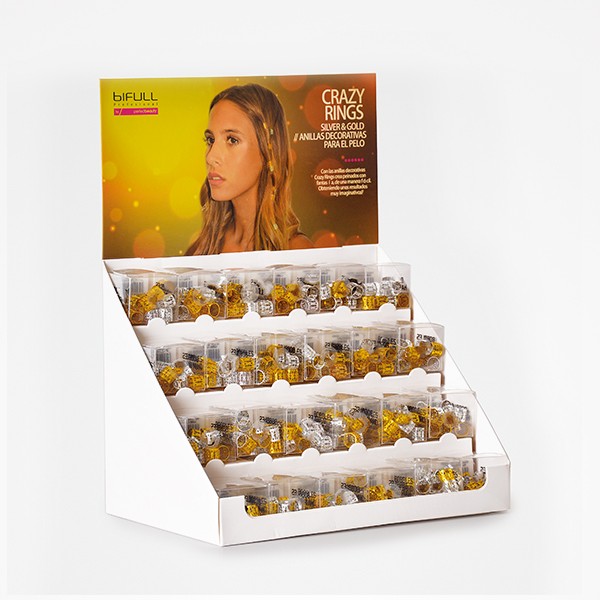 Expositor 24uds Crazy Rings Silver & Gold Bifull