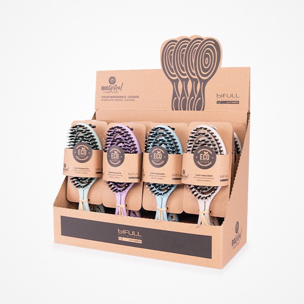 Expositor Cepillos Esqueleto Biodegradable Pastel Biofriendly Colores Bifull (Pack 12uds)