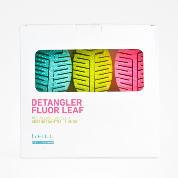 Expositor Cepillos Esqueleto Desenredantes Fluor Leaf (Pack 6uds)
