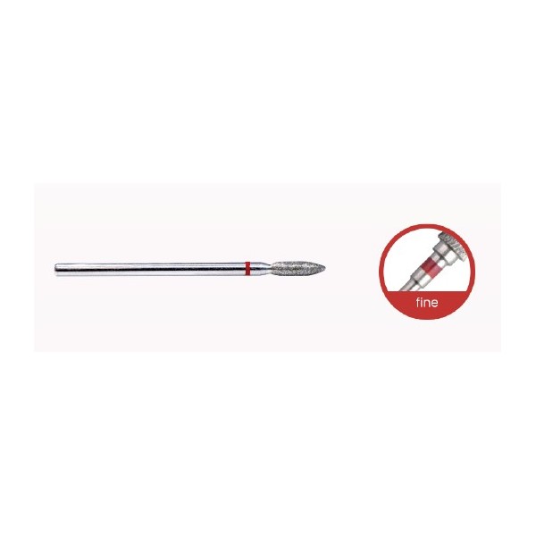 Fresa de diamante manicura rusa - Llama puntiagudo 2.5x9mm (fina)