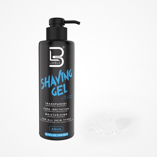 GEL DE AFEITAR TRANSPARENTE AQUA 500ML  LEVEL3