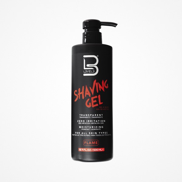 GEL DE AFEITAR TRANSPARENTE FLAME 500 ML · LEVEL 3