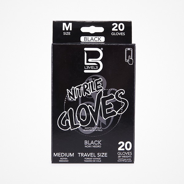 GUANTES DE NITRILO TALLA M · NEGRO · 20 UDS · LEVEL 3