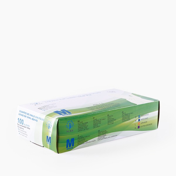 Guante Vinilo sin Polvo Talla M Packs 100 uds