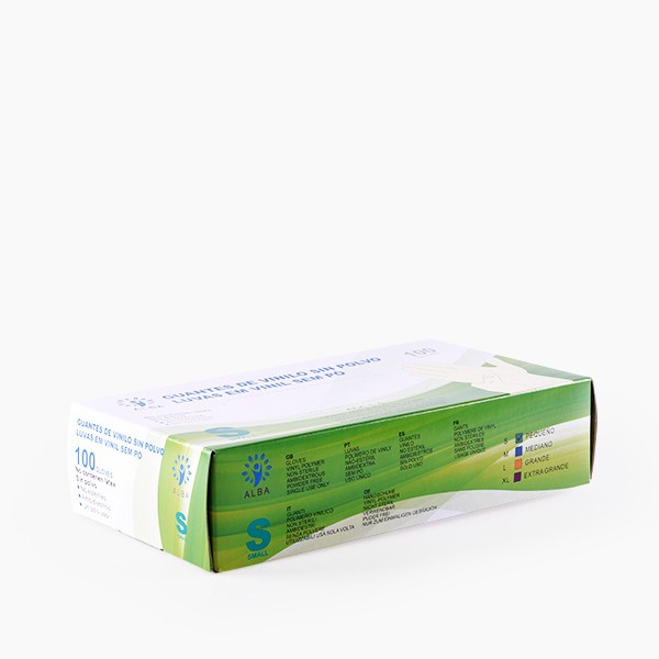 Guantes Vinilo sin Polvo Talla S Packs 100 uds