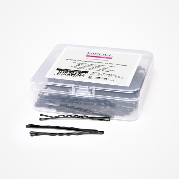 Horquillas Clip Ondulado 59 mm Negras 150 Uds