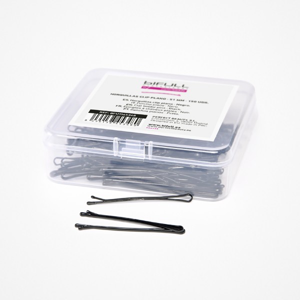 Horquillas Clip Plano  51 mm  Negras 150 uds