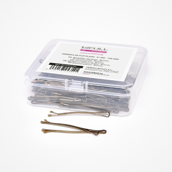 Horquillas Clip Plano 51 mm Bronce 150 Uds