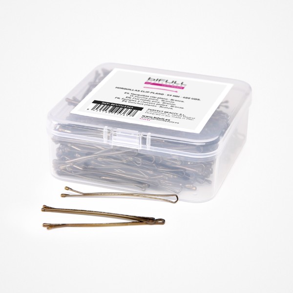 Horquillas Clip Plano 59 mm  Bronce 400 Uds