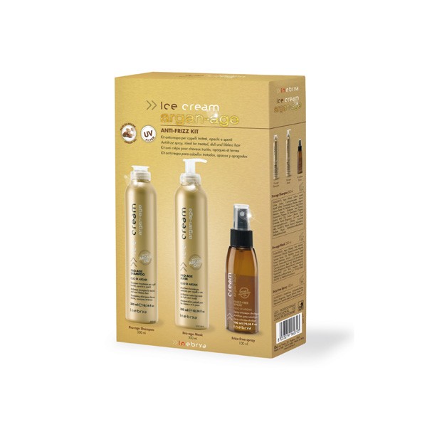 Kit Anti-Crespo Argan ( Ch 300ml + Mas. 300ml + Spray Seco 100ml) Inebrya