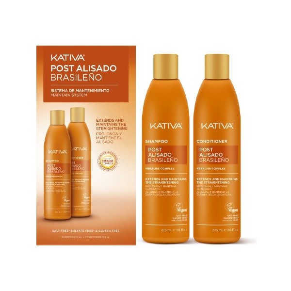 Kit Kativa Post Alisado x 2 Uds  Ch + Acond 225 ml