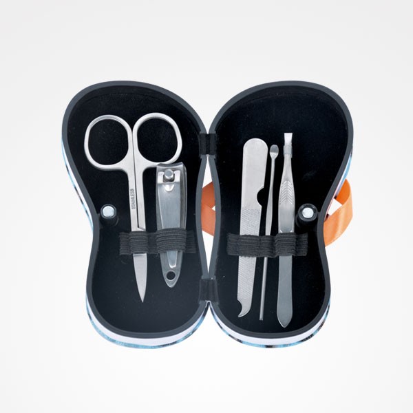 Kit de Manicura 5 Piezas Forma Chancla Flip Flop Leopardo Bifull