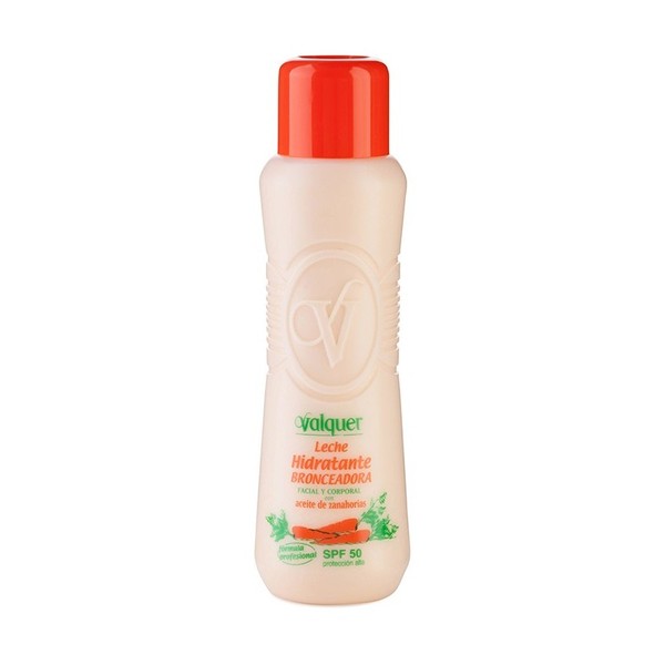 Leche Hidratante Bronceadora Facial y Corporal con aceite de Zanahoria SPF50 500ml