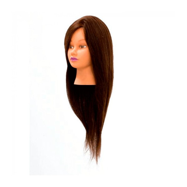 Maniqui Ateinhart 100% Pelo Humano 60cm Castaño Oscuro