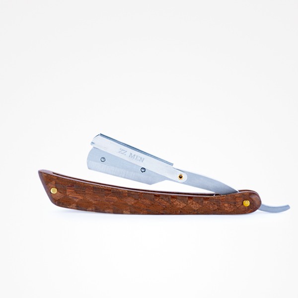 Navaja Corte Mango de Madera Marrón con Tallado