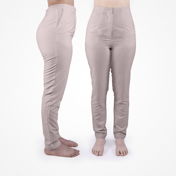 PANTALÃ“N CINTURA ALTA BEIGE ANTIBACTERIANO TALLA 40 JORPAL
