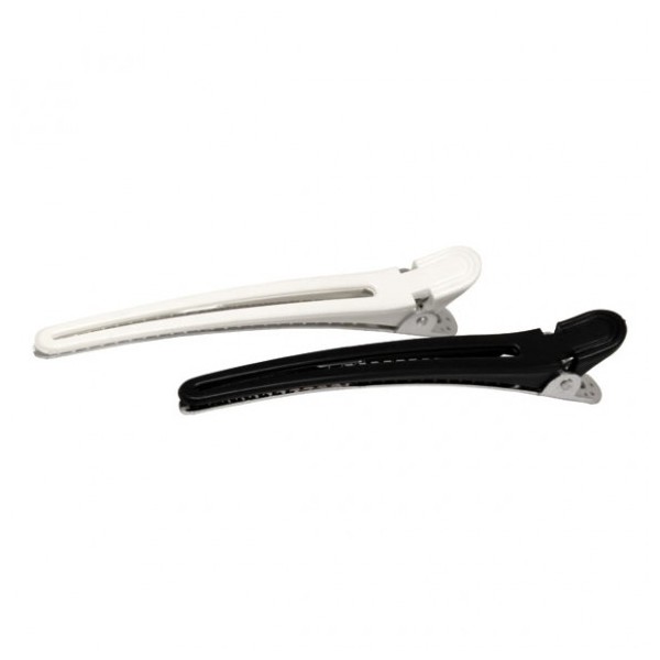 Pinzas Pato Metal Blancas y Negras 12uds Bifull