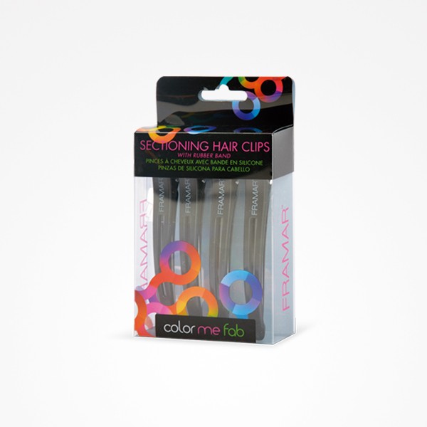 Pinzas de Silicona Negra paraCabello 4uds Framar