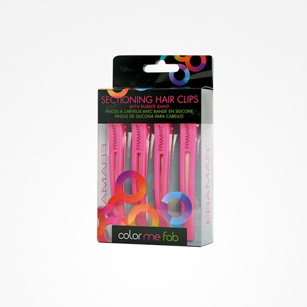 Pinzas de Silicona Rosa paraCabello 4uds Framar