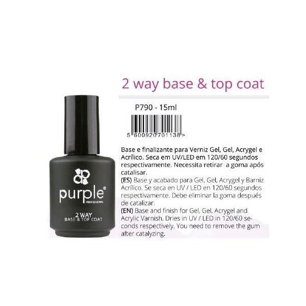 Purple Base &Top Coat 2 Way 15ml (P2405)