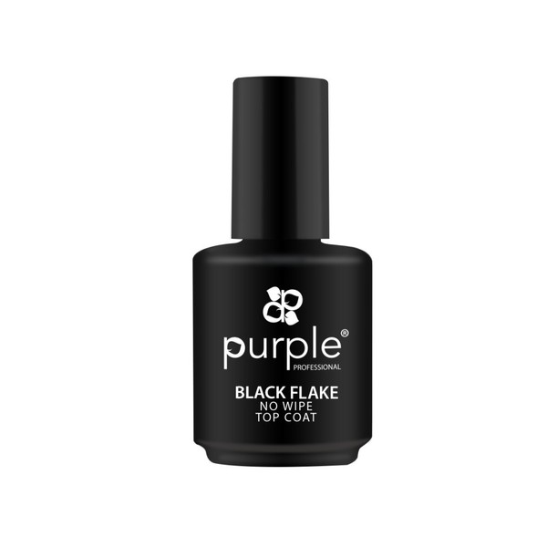 Purple Black Flake No Wipe Top Coat 15ml
