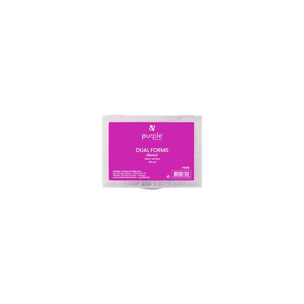 Purple Tips Uñas Dual Forms Almond Clear 120uds