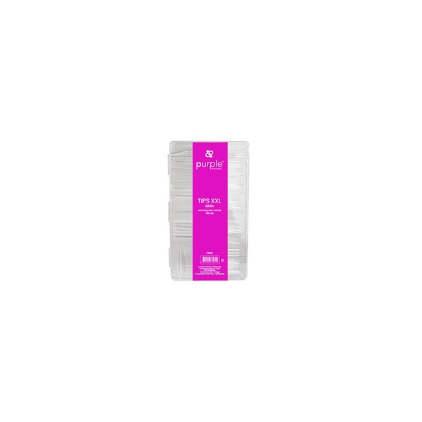Purple Tips Uñas XXL Extra Long Stiletto Clear 360uds