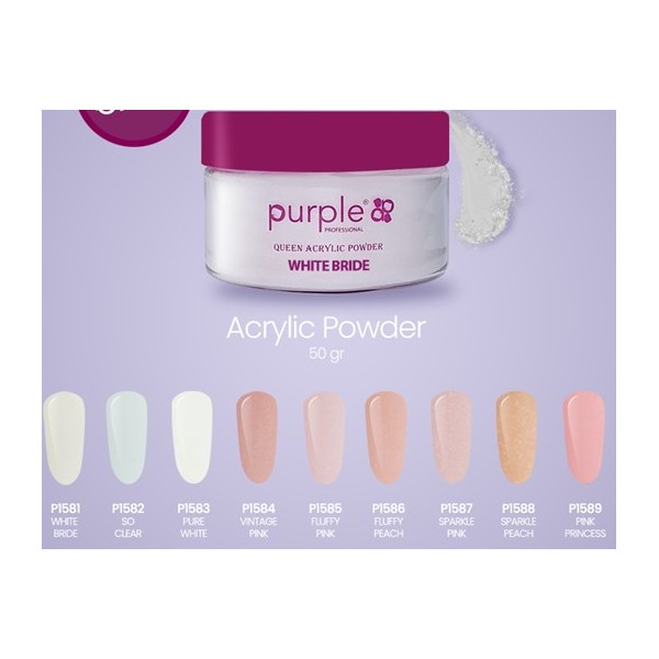 Queen Acrylic Powder Sparkle Peach 50gr