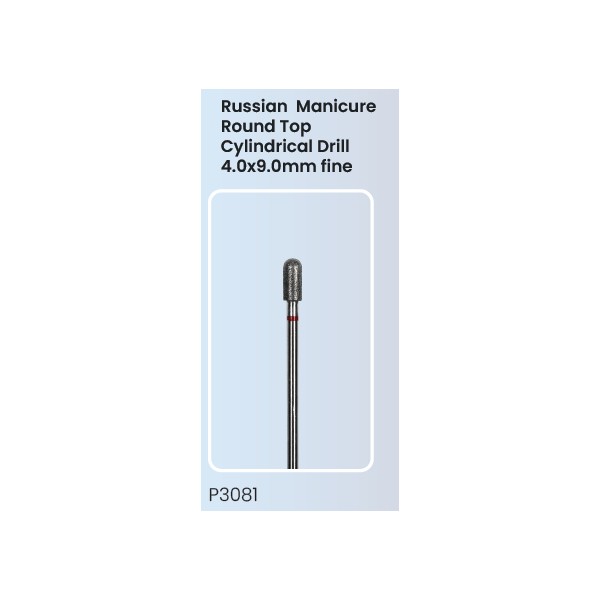 Russian Manicure Nail Drill - Cylindrical Round Top 4.0x9.0 (fine)
