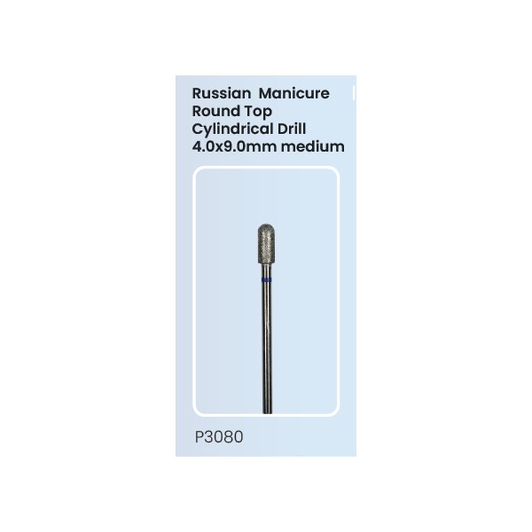 Russian Manicure Nail Drill - Cylindrical Round Top 4.0x9.0 (medium)