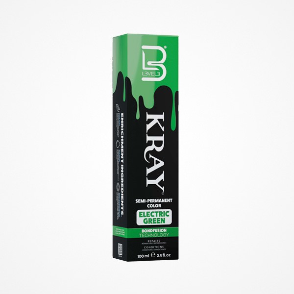 SEMI-PERMANENT COLOR ELECTRIC GREEN KRAY 100ML L3VEL3
