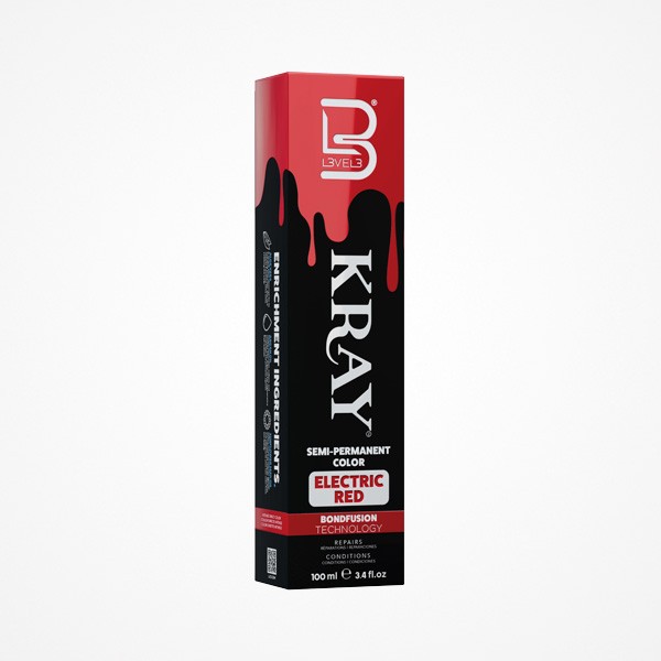 SEMI-PERMANENT COLOR ELECTRIC RED KRAY 100ML L3VEL3