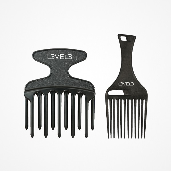 SET DE 2 PEINES NEGROS AFRO LEVEL3