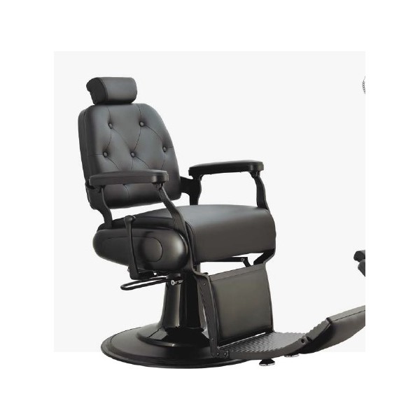 SILLÓN BARBERO ODISEO BLACK NEGRO NG3 ESTRUCTURA ALUMINIO Y BOMBA HIDR. NEGRA ITALOR