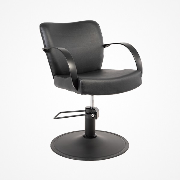 SILLÓN JASPER NEGRO NG3 BRAZOS, PIE REDONDO Y BOMBA HIDR. NEGRO ITALOR