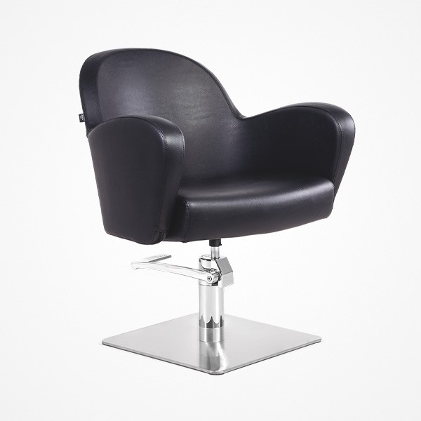 SILLÓN TOCADOR VESTA PIE CUADRADO PLANO ACERO INOXIDABLE P27 Y BOMBA HIDRÁULICA B90