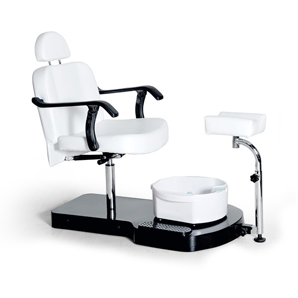 Sillon pedicura a gas Blanco JAZMIN con reposapies y bañera SPA